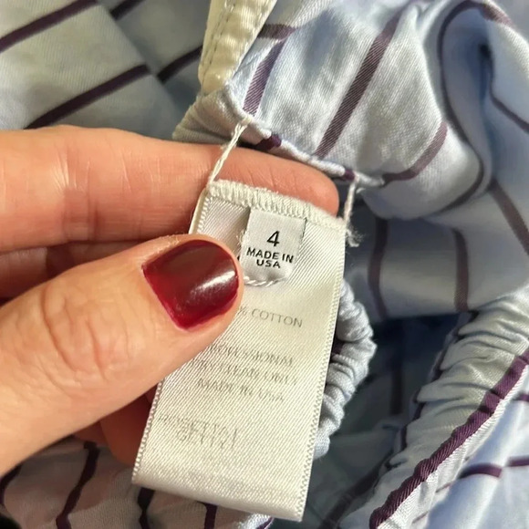 Rosetta Getty Blue Striped Cape Back Top Rent The Runway Retired Size - Picture 4 of 10